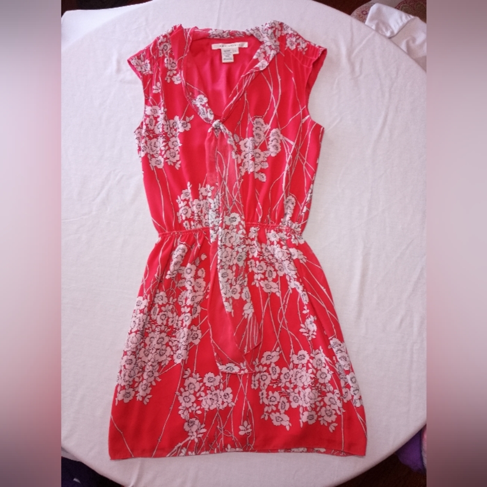 Max Studio Sleeveless Floral Coral Lightweight Dress